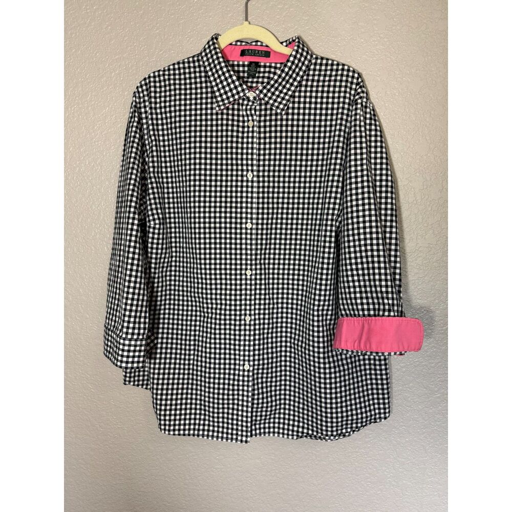 Lauren Ralph Lauren Womens Size 3X Button Down Blouse  100% Cotton